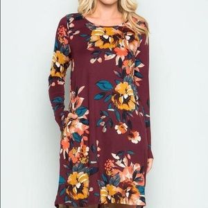Shop Stevie Long sleeve Tunic dress with pockets